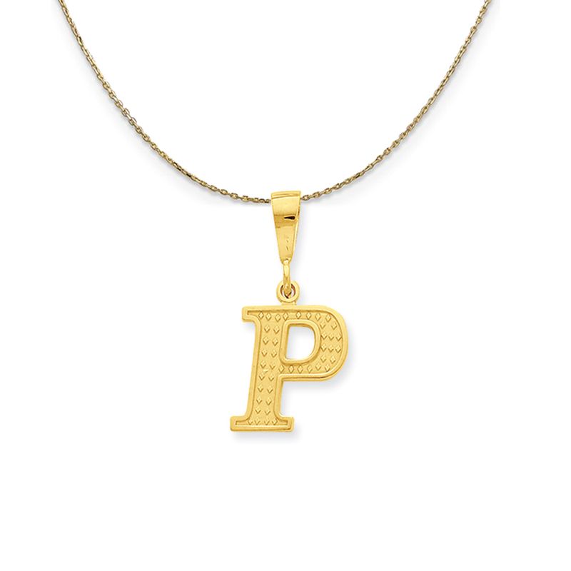 14k Yellow Gold, Ashley, Initial P Necklace - 20 Inch